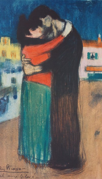 Pablo Picasso (1881-1973) - Hommage à Toulouse-Lautrec : Couple amoureux