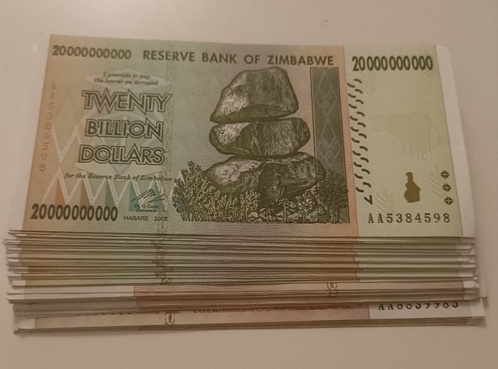 Zimbabwe - 30 x 20 Billion and 30 x 50 Billion Dollars - 2008  (Ingen mindstepris)