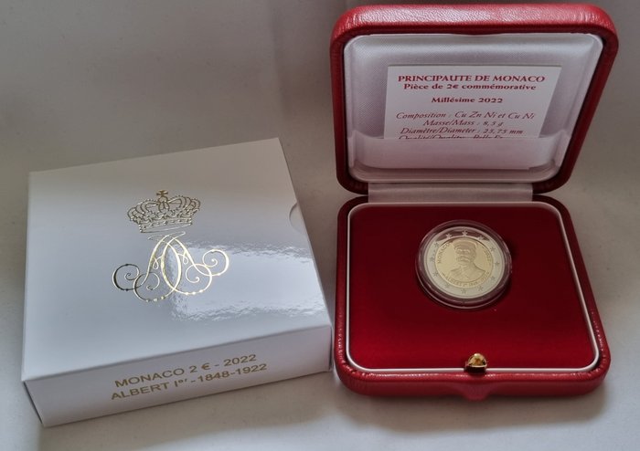 Monaco 2 Euro 2022 "Albert I" Proof  (Ingen mindstepris)