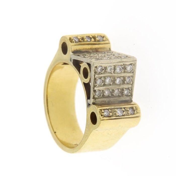 Handmade - Ring - 18 kraat Gulguld -  0.30ct. tw. - Diamant