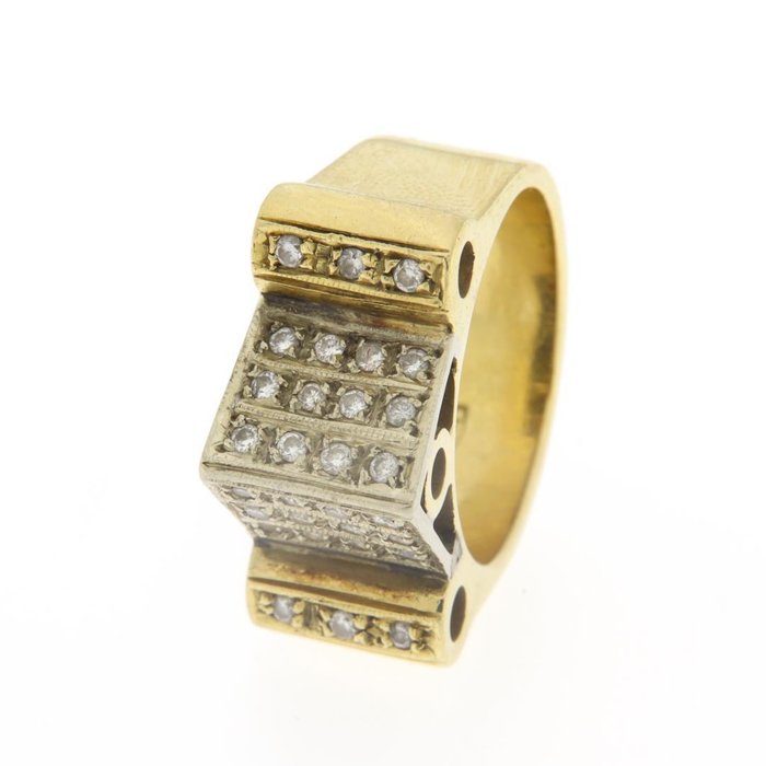 Handmade - Ring - 18 kraat Gulguld -  0.30ct. tw. - Diamant