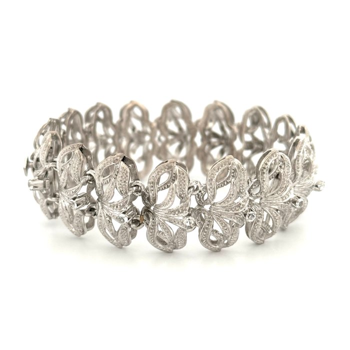 Handmade - Armbånd - 39.9 - 18 kraat Hvidguld - Diamant