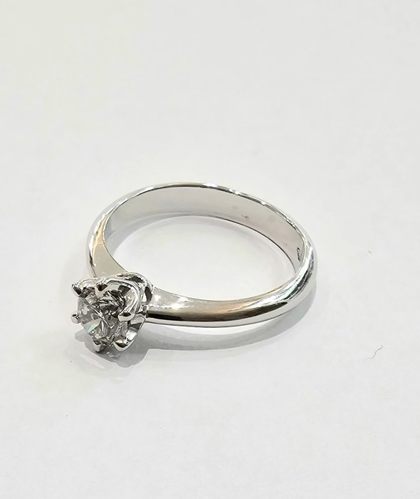 Forlovelsesring - 18 kraat Hvidguld -  0.50ct. tw. Diamant (Natur)