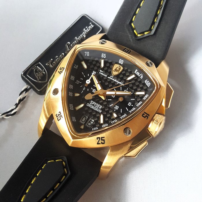 Lamborghini - SPYDER - Limited Edition - Suede - Swiss Chronograph - 18K Gold - Mænd - Ny