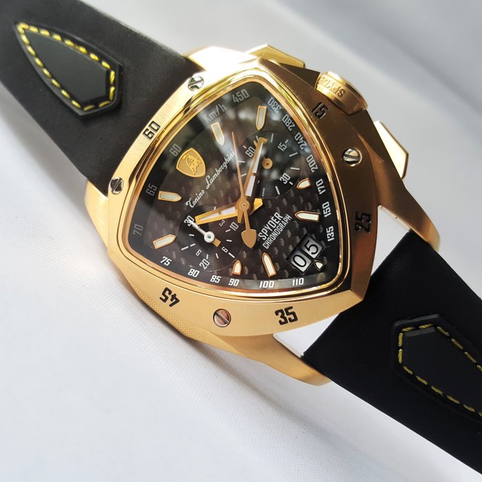 Lamborghini - SPYDER - Limited Edition - Suede - Swiss Chronograph - 18K Gold - Mænd - Ny