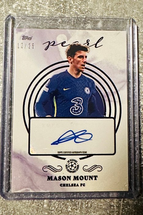 2021/22 Topps UEFA Champions League Chrome Mason Mount Autgraphed Parallel (12/25) Card - Glimrende (EX)