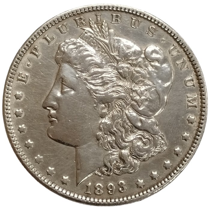 Förenta staterna Morgan Dollar 1893-O Key Date!