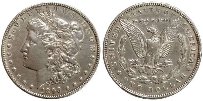 Förenta staterna Morgan Dollar 1893-O Key Date!