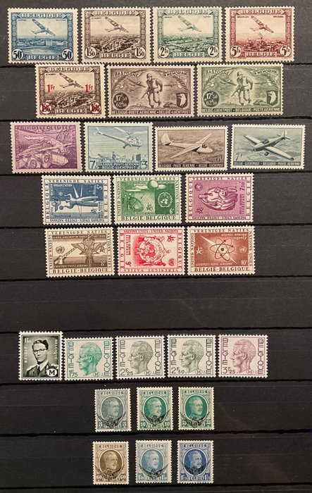 Belgien  - Samling Anneks mail: Luftpost - Militær - Tjeneste - Kriminel havn - Beskæftigelse - Overskrift - - PA, M, S, TX, OC, KP, TR