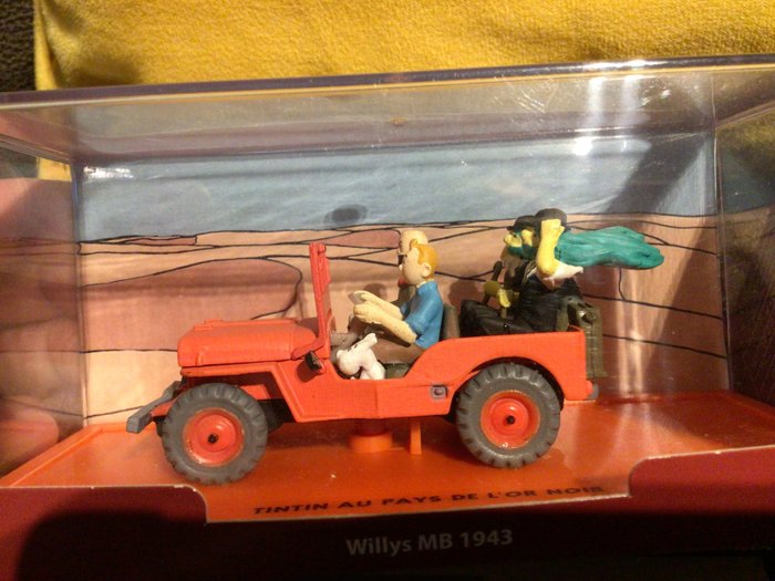 Moulinsart - Miniature figur - 2 Wagens 1/43e - Tintin au pays de l’or noir  + Objectif Lune - Metal