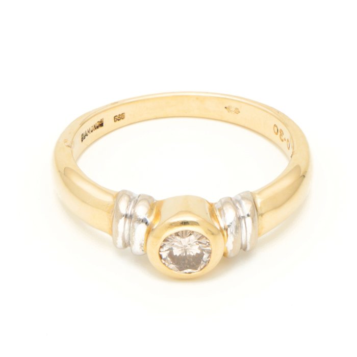 Ingen mindstepris - Ring - 14 karat Gulguld -  020ct tw Diamant (Natur)