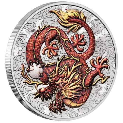 Australien. 1 Dollar 2021 Dragon - Colorized, 1 Oz (.999)  (Ingen mindstepris)