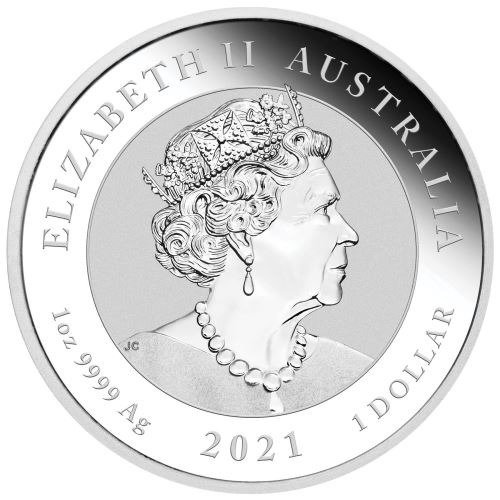 Australien. 1 Dollar 2021 Dragon - Colorized, 1 Oz (.999)  (Ingen mindstepris)