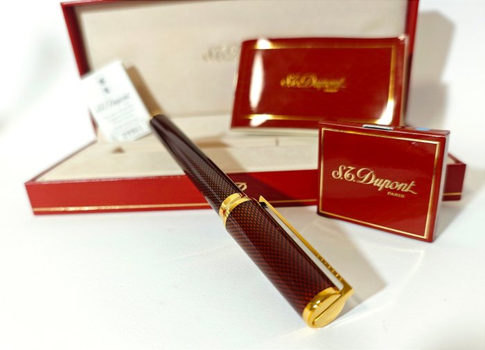 S.T. Dupont, Fountain Pen * New never used With box and Certificate* Rare China lacquer " no reserve" - Montpatnasse Ecaille Jaspee - Fyldepen