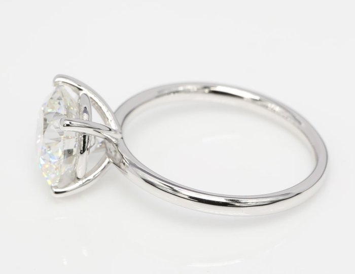 Ingen mindstepris - Ring - 18 kraat Hvidguld -  4.30ct. tw. Diamant (Laboratoriedyrket) - Runde F-VVS2