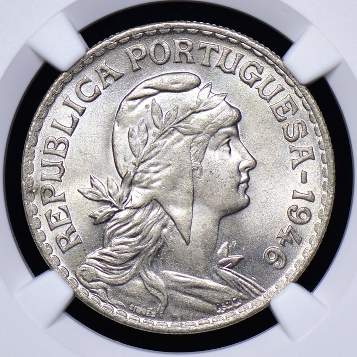 Portugal. Republic. 1 Escudo 1946 - NGC - MS 66 - Escassa