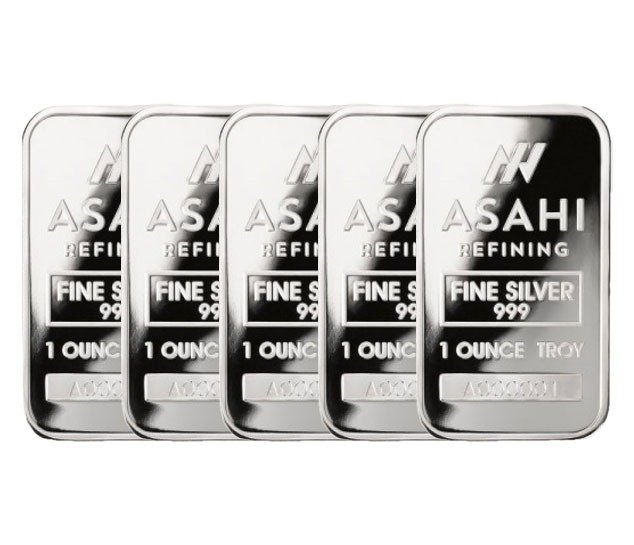 5 Troy Ounce - Sølv 999 - 5 x 1 oz Asahi