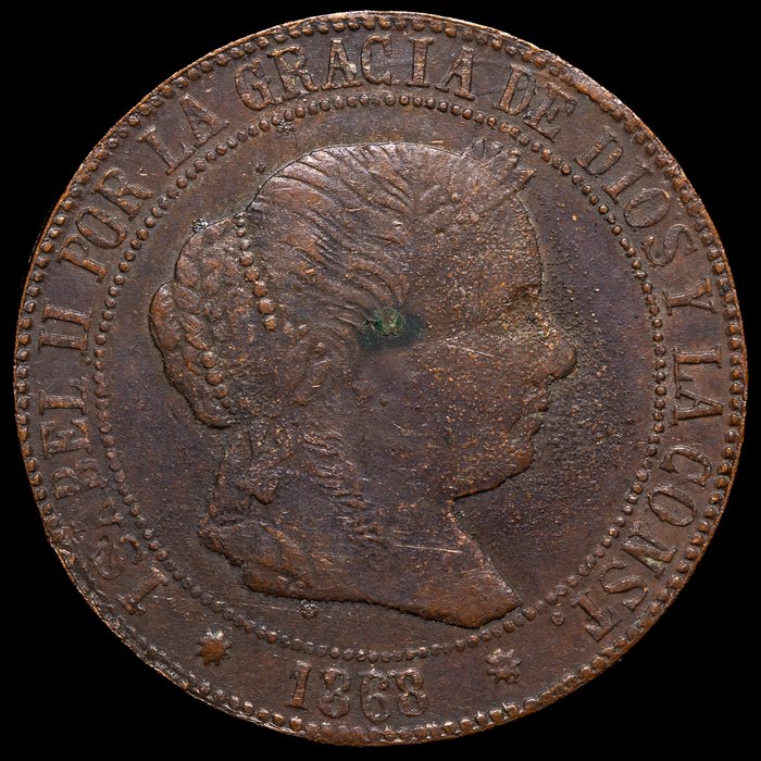 Spanien. Isabel II (1833-1868). Lote de 2 monedas 1868 y 1843-Barcelona  (Ingen mindstepris)