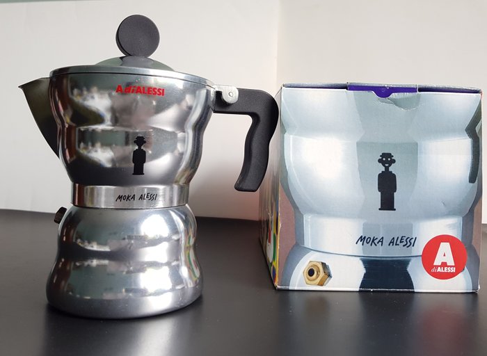 Alessi - Alessandro Mendini - Kaffekande - "Moka" - Aluminium håndtag og knop i termoplastisk harpiks