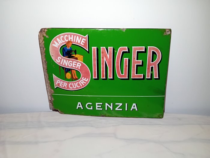 Singer - Moneta Milano 1951 - Emaljeskilt - Metal