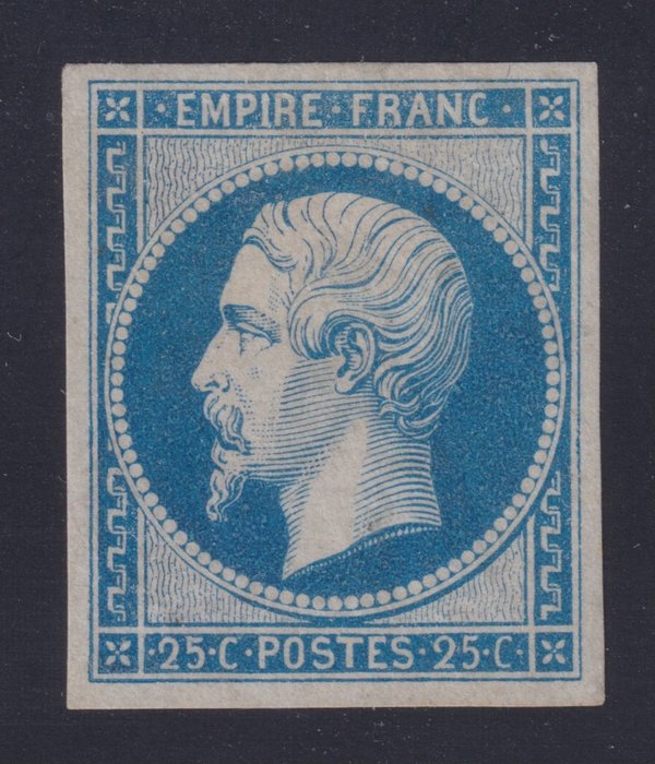 Frankrig 1862 - Ikke-savtakket Empire No 15c mint* genoptryk af 1862 Behr certificeret Meget frisk - Yvert