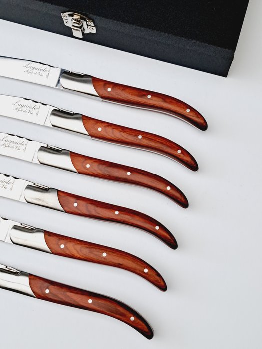 Laguiole - 6x Luxury Steak Knives - Rose Wood - style de - Bordknive sæt (6) - Rustfrit stål