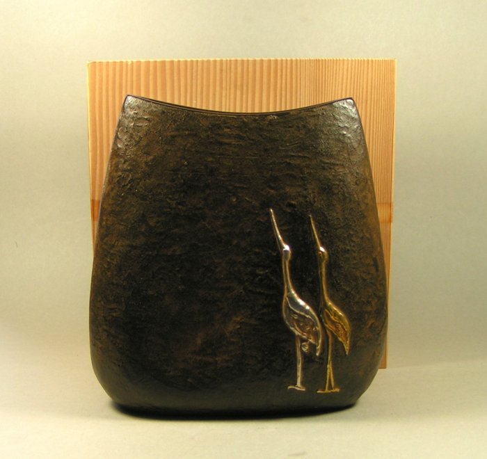 Ikebana vase - Bronze Træ - Japan - Bronze 'ikebana' vase