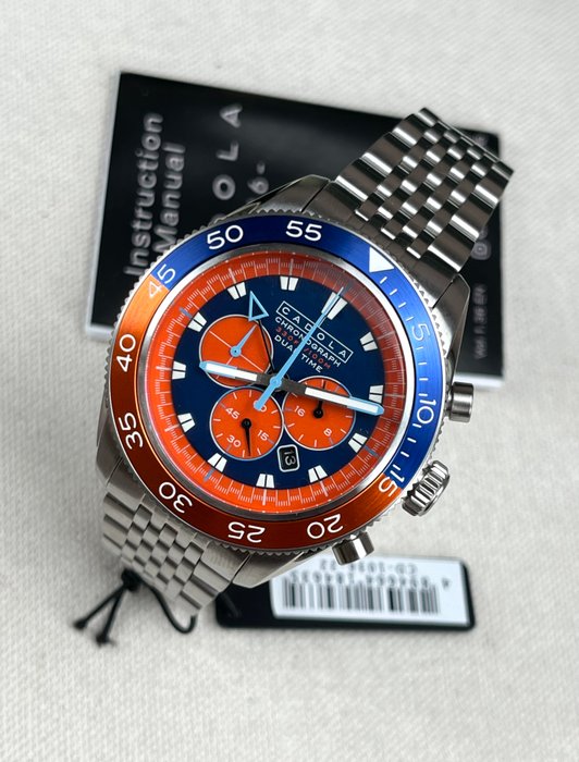 Cadola - Ahrens Chronograph Date Dual Time - SUNSET BLUE - Ingen mindstepris - CD-1036-22 - Mænd - 2011-nu