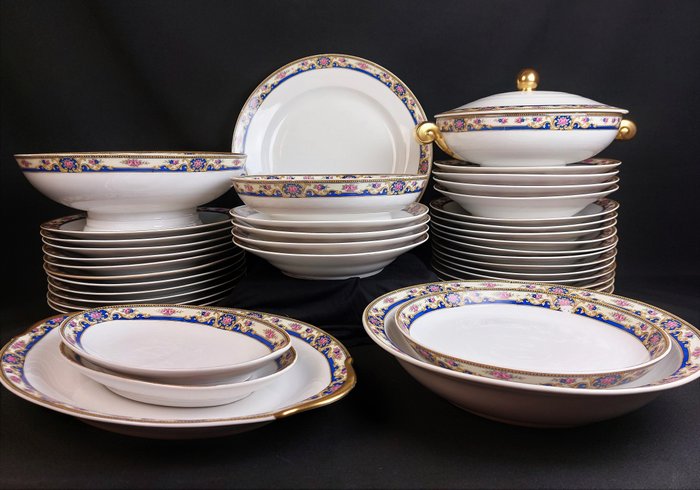 Touze Lemaître Frères  L. Blancher, L'Unique  - Limoges - Bordservice (40) - Porcelæn, Forgyldt med guld - Max 23 personer - Art Deco