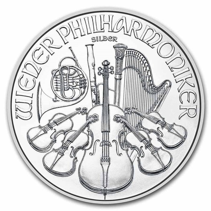 Østrig. 10 x 1 oz €1.5 EUR Silver Philharmonic Coin BU (Random Years)