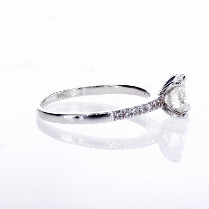 Ingen mindstepris - Forlovelsesring - 14 karat Hvidguld -  1.10ct. tw. Diamant (Natur)