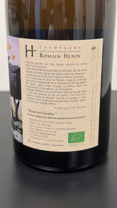 2021 Romain Henin, Entre les gouttes - Champagne - 1 Flaske (0,75L)