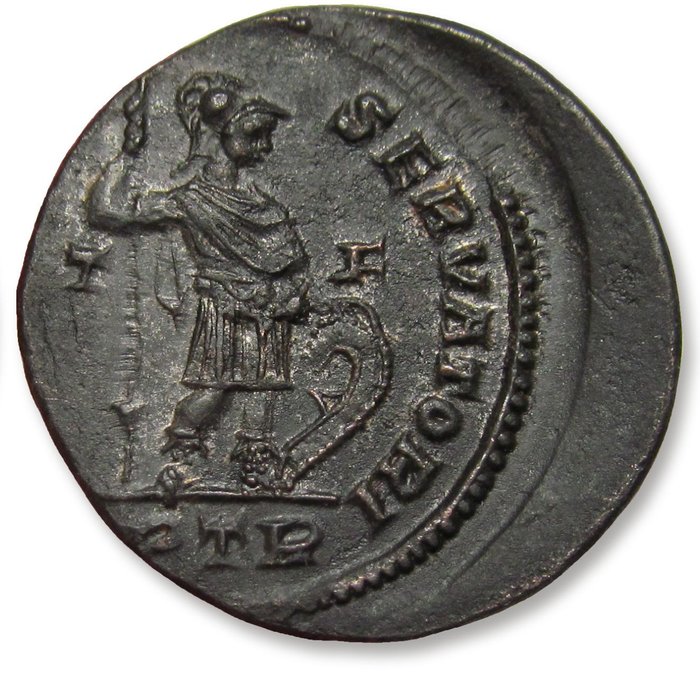 Romarriket Constantine I (AD 306-337) Follis Treveri (Trier) mint 310-313 AD - mintmark PTR - rare type - MARTI CONSERVATORI