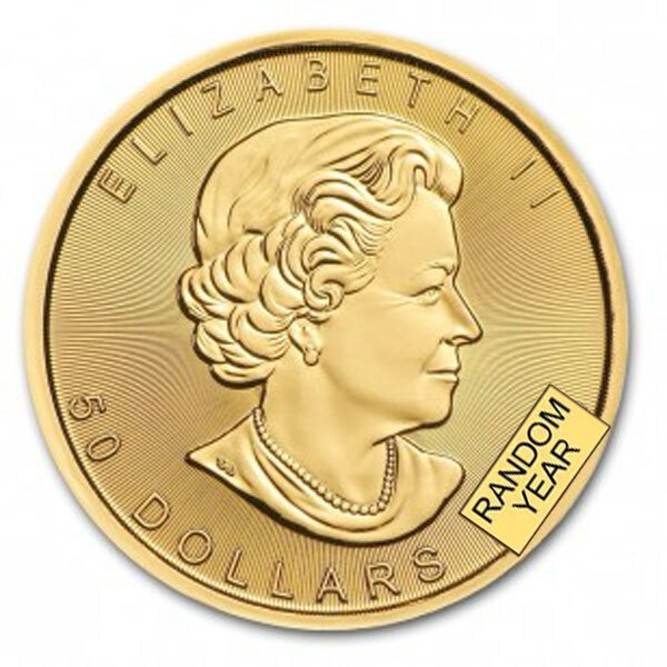 Canada. 1 oz $50 CAD Gold Maple Leaf Coin (Random Year)