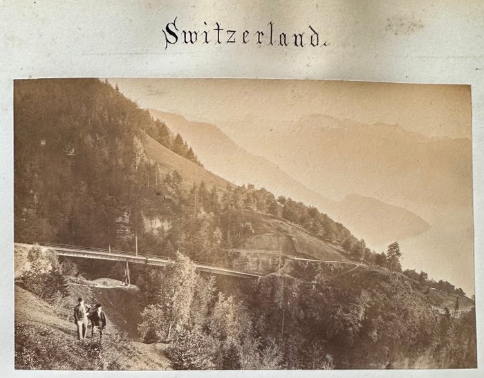 Jean Moeglé and others - Six Views of Switzerland (Bern Lucerne Thun Mt Rigi) - Lot of 6 Albumen Prints - 1860s - 1880s