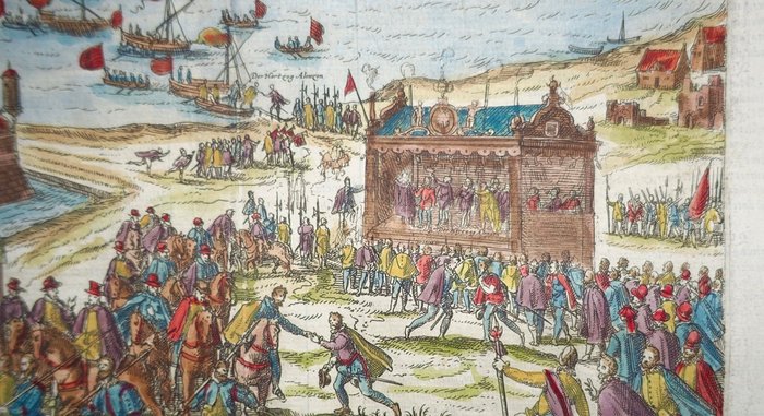 Belgien - Antwerpen; Aitzinger / Hogenberg - Wie der hertog von Alenzon vor Antorf und in Antorf mit grossen triumph und herligkeit () - 1596