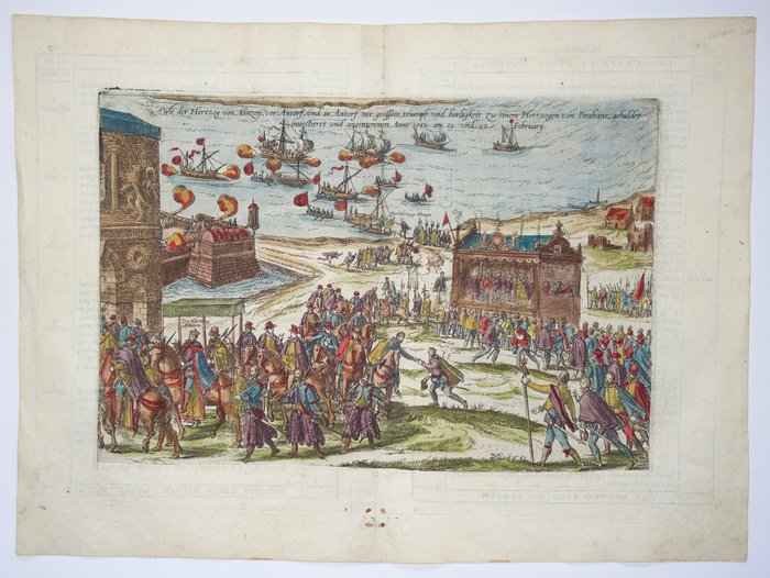 Belgien - Antwerpen; Aitzinger / Hogenberg - Wie der hertog von Alenzon vor Antorf und in Antorf mit grossen triumph und herligkeit () - 1596