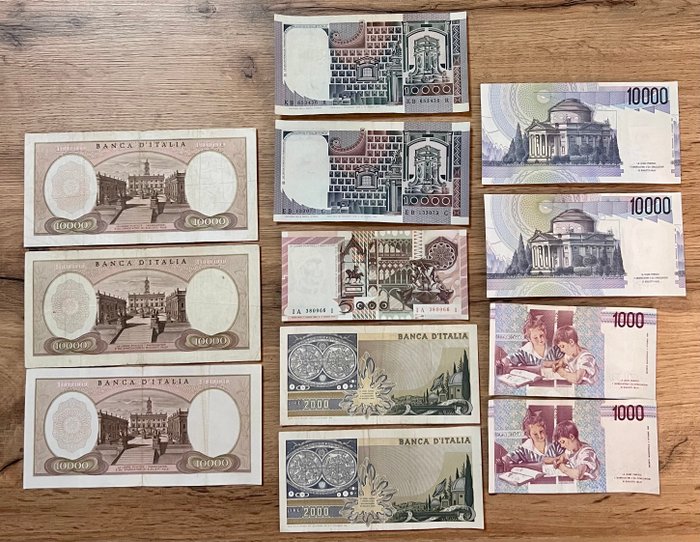 Italien. - 12 banknotes - various dates  (Ingen mindstepris)