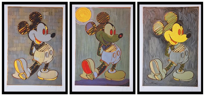 Emma Wildfang - Mickey Mouse - Triptychon  "Comic Icons as Still Life" series Vincent van Gogh