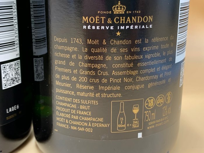 Moët  Chandon, Réserve Impériale - Champagne Brut - 6 Flasker (0,75 L)