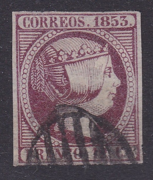 Spanien 1853 - Spanien 1853 - Isabel II 12 quarts Violet - Edifil 18