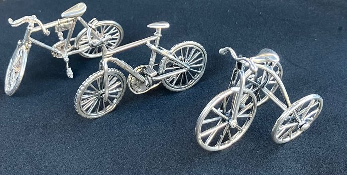 Miniature figur - Miniatuur fietsen  (3) - 835 sølv