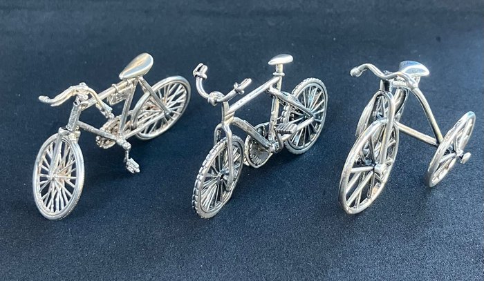 Miniature figur - Miniatuur fietsen  (3) - 835 sølv