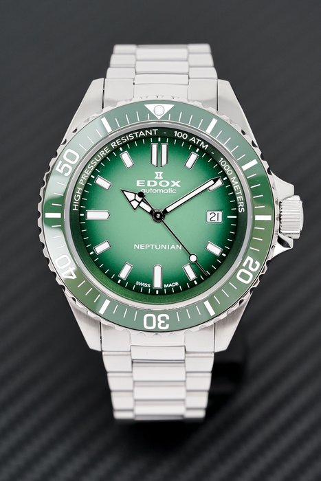 Edox - Ingen mindstepris - Mænd - HELT NY - Neptunian Collection Automatic Green