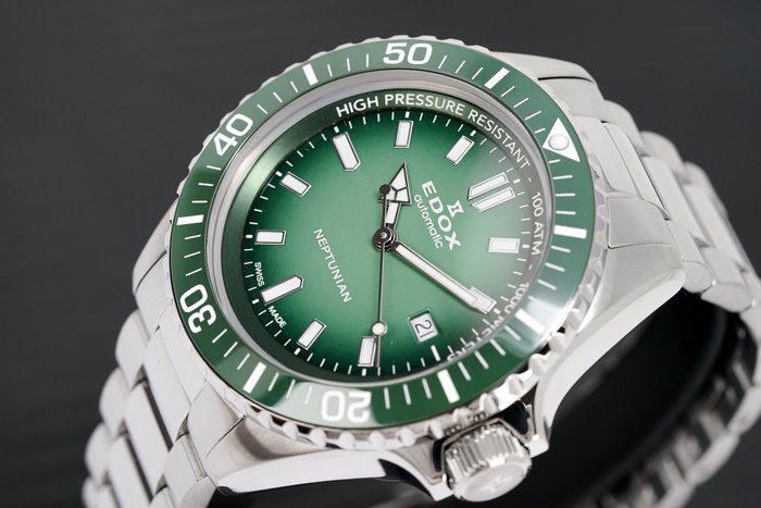 Edox - Ingen mindstepris - Mænd - HELT NY - Neptunian Collection Automatic Green