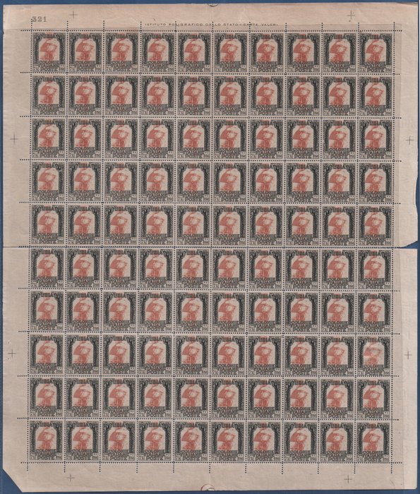 Italien - kolonier (generelle udgaver) 1931/1945 - 3 ark med 100 værdier Occupation Zara, Lieutenancy and Libyen med MNH sort** - Sassone N. 103, 24 e 525