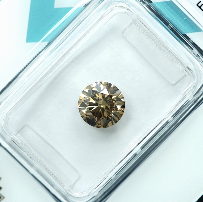 1 pcs Diamant  (Naturfarvet)  - 1.14 ct - Fancy Brunlig Gul - SI2 - International Gemological Institute (IGI)