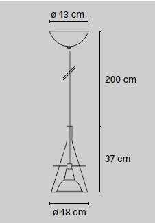 Fontana Arte - Franco Raggi - Hængende lampe - FLÛTE SMÅ - borosilikatglas - F333780150TCN