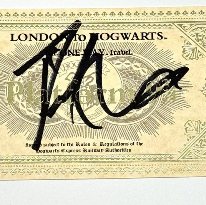 Harry Potter - Train ticket signed Daniel Radcliffe Harry Potter autograph Beckett BAS COA