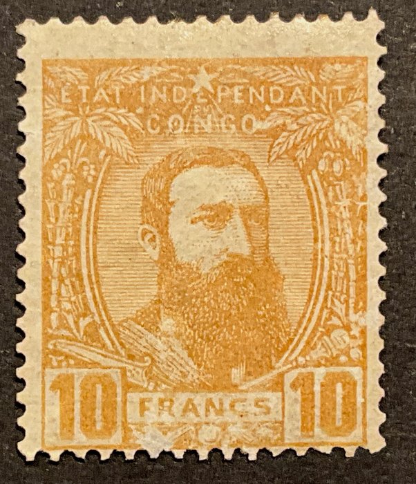 Belgisk Congo 1887 - Uafhængig stat Congo - Leopold II - 10fr Geeloker - OBP 13